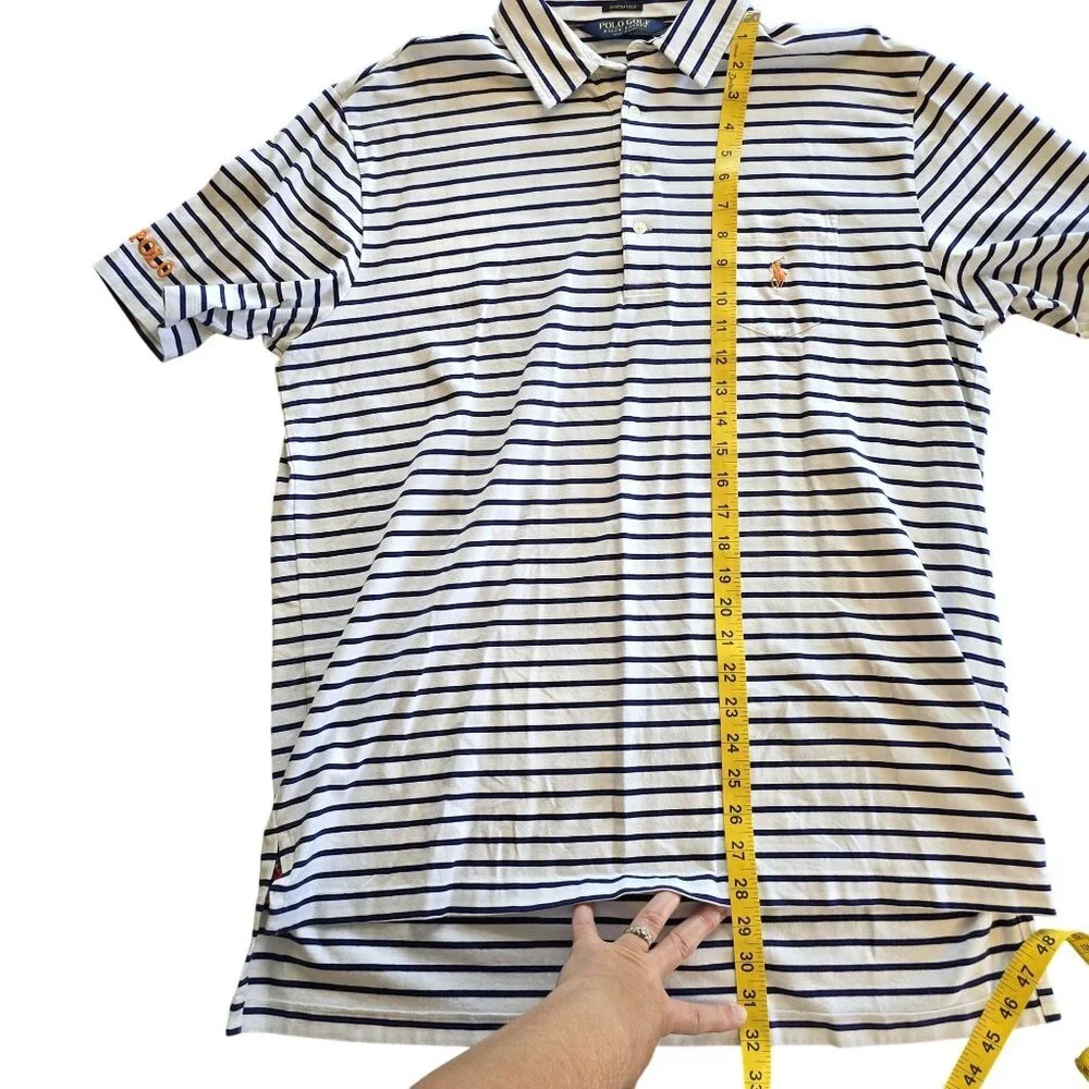 Polo Golf Ralph Lauren Mens Stretch Lisle Striped Polo Shirt L - Picture 7 of 7